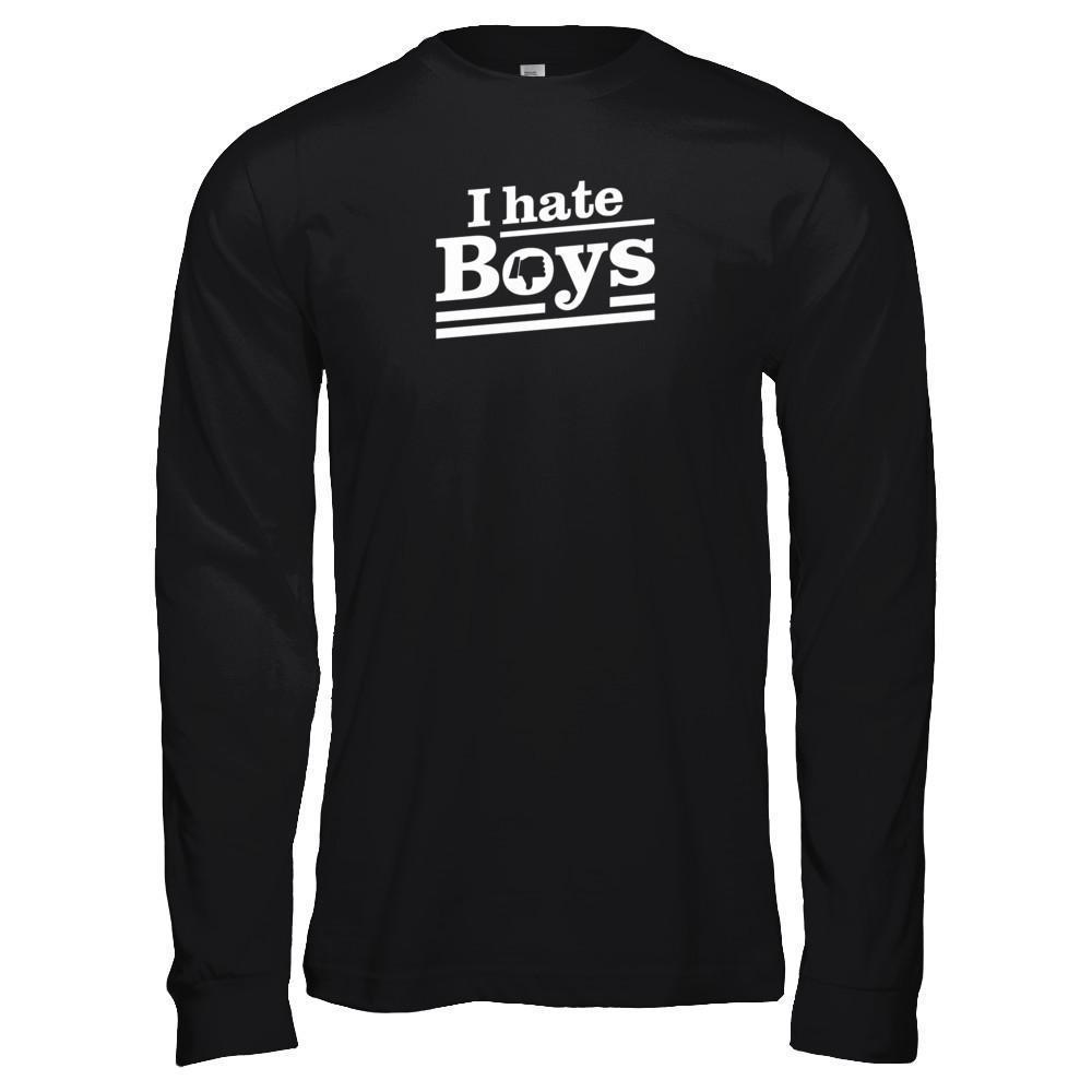 I Hate Boys-T-Shirt & Tank Top-Long Sleeve T-Shirt-Black