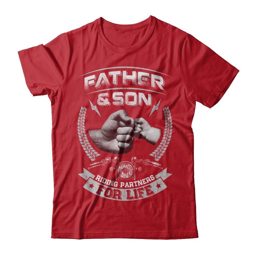 Motocross Father And Son Riding Partners For Life-T-Shirt & Hoodie-Classic T-Shirt-Red