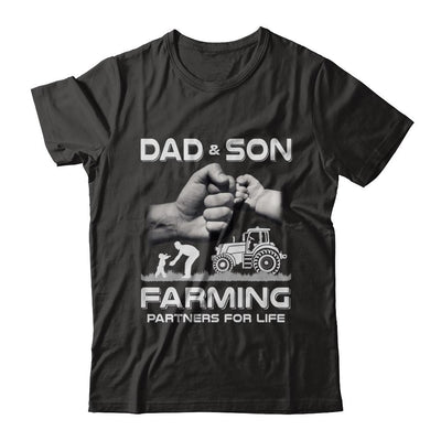 Farmer Dad And Son Farming Partners For Life Fathers Day-T-Shirt & Hoodie-Classic T-Shirt-Black