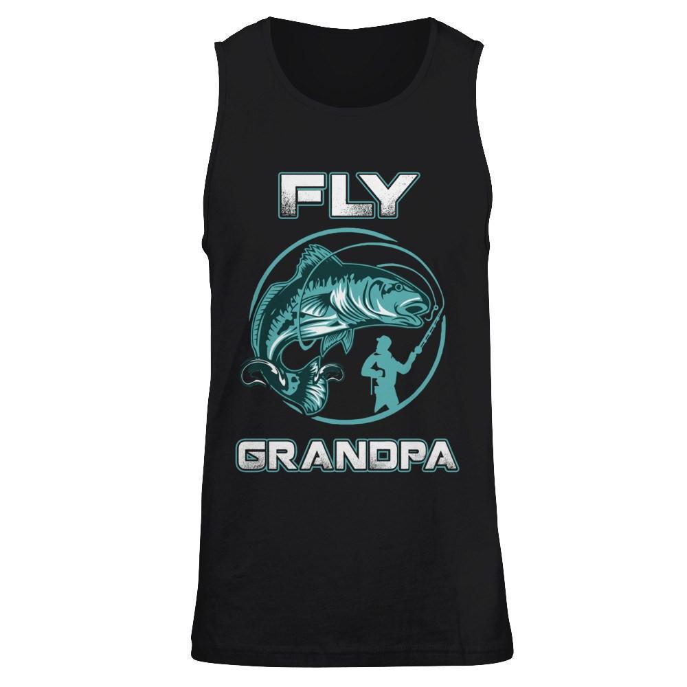 Fly Fishing Grandpa-T-Shirt & Hoodie-Unisex Tank-Black