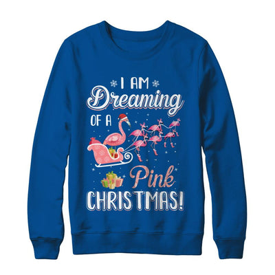 I Am Dreaming Of A Pink Christmas Funny Flamingo-T-Shirt & Sweatshirt-Crewneck Sweatshirt-Deep Royal