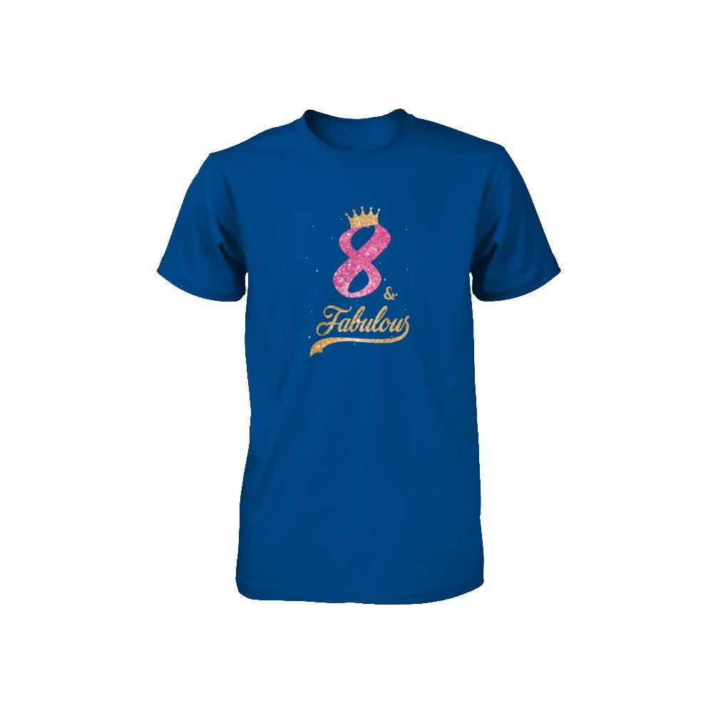 8Th And Fabulous Eight Birthday Youth-Youth Shirt-Toddler T-Shirt-Royal