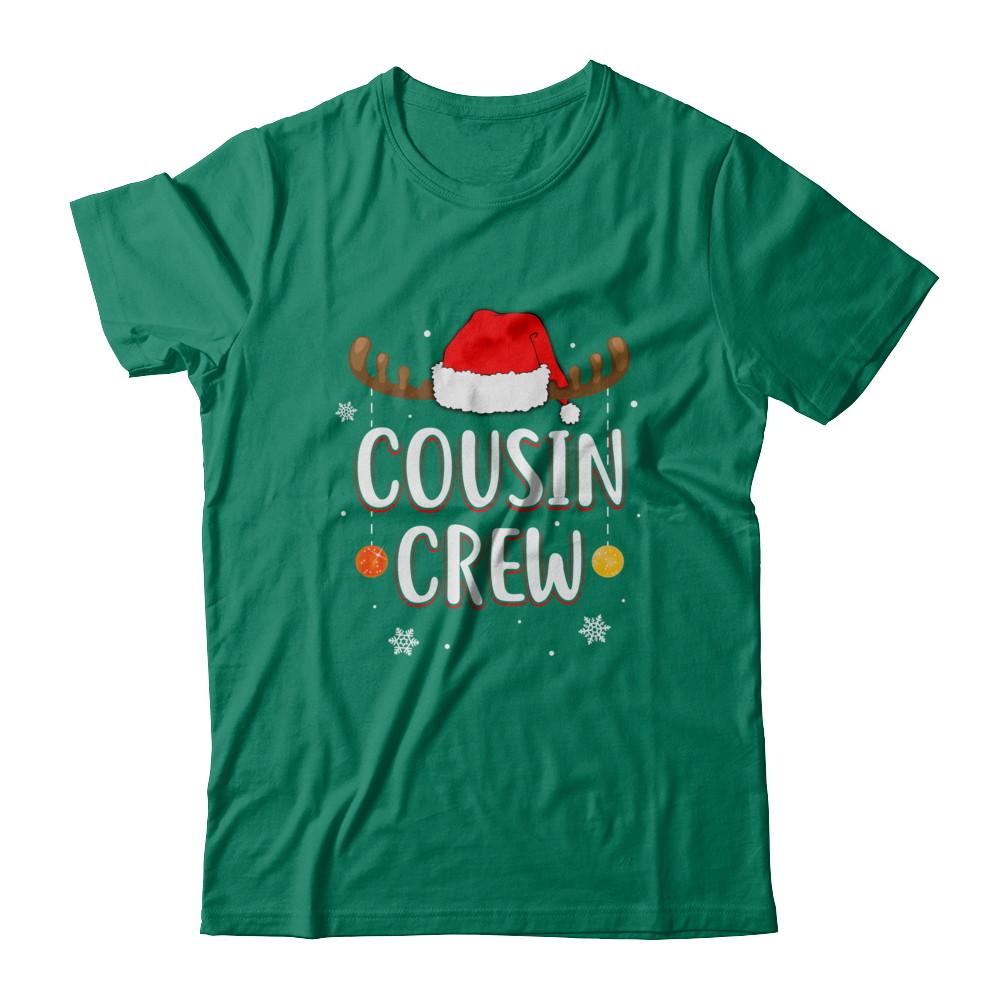 Cousin Crew Reindeer Matching Family Christmas-T-Shirt & Hoodie-Classic T-Shirt-Kelly Green