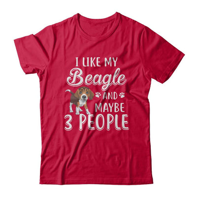 I Like My Beagle And Maybe 3 People-T-Shirt & Hoodie-Classic T-Shirt-Red