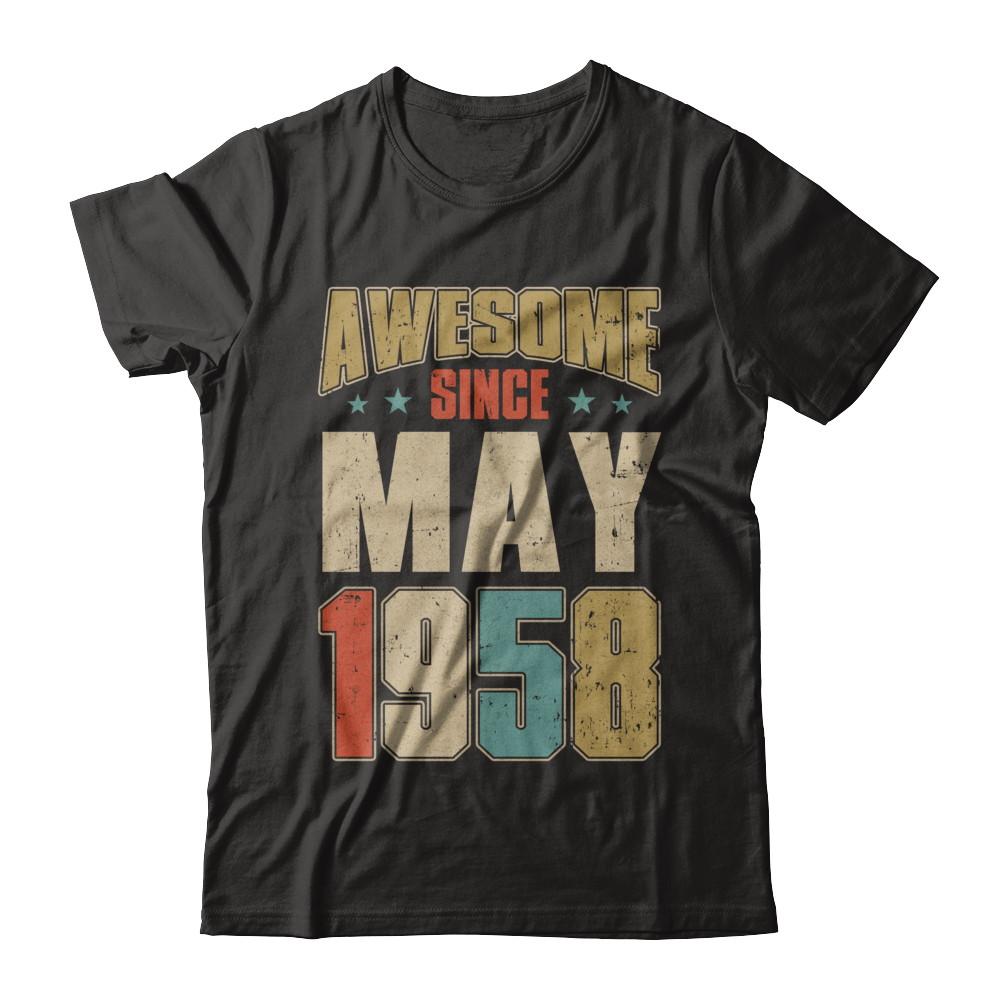 Vintage Retro Awesome Since May 1958 63th Birthday-T-Shirt & Hoodie-Premium T-Shirt-Black
