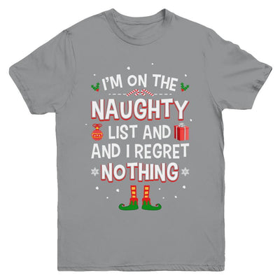 I'm On The Naughty List Funny Christmas Youth-Youth Shirt-Youth T-Shirt-Sport Grey