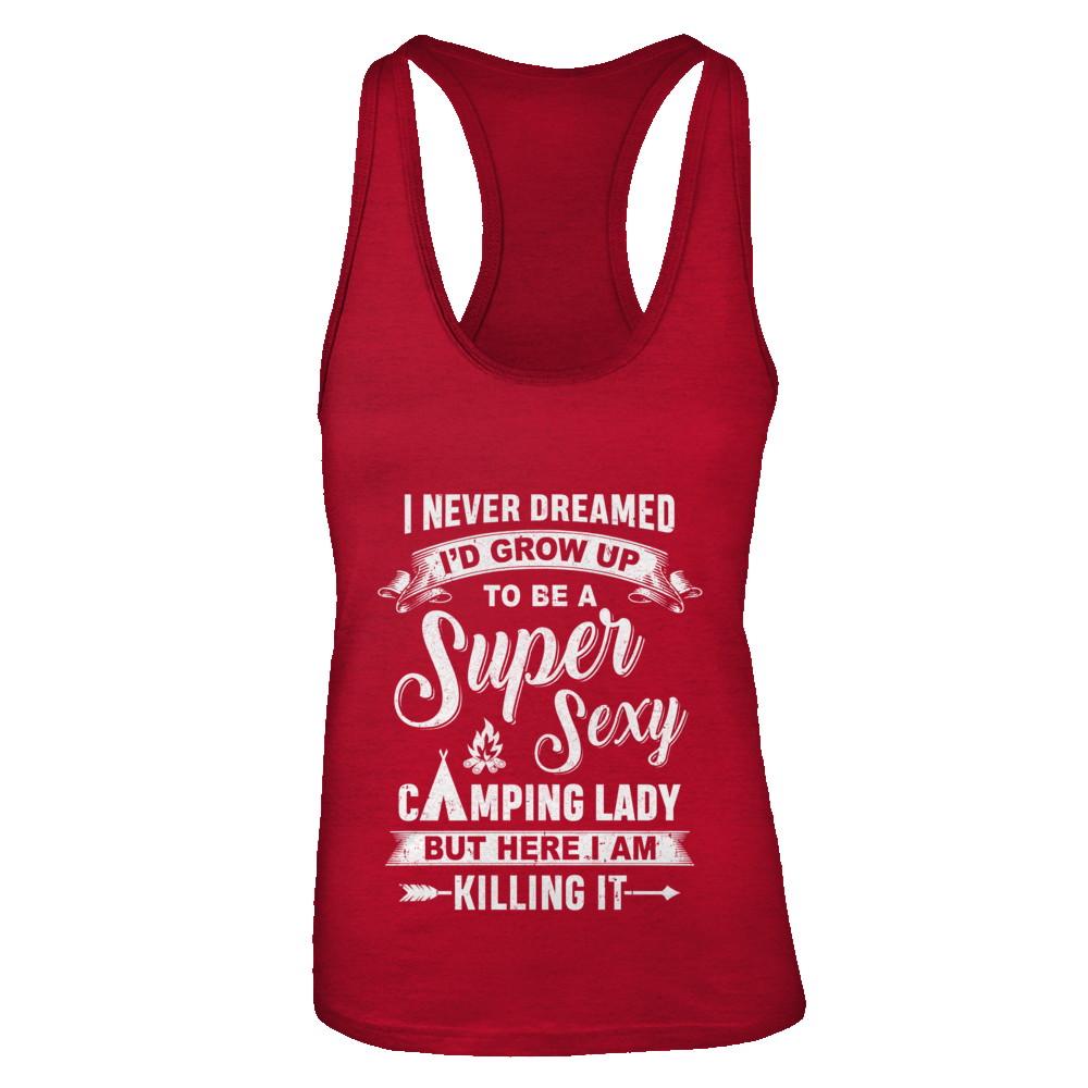Super Sexy Camping Lady Funny Camping For Women Gift-T-Shirt & Tank Top-Women's Ideal Racerback Tank-Red