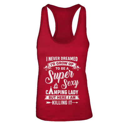 Super Sexy Camping Lady Funny Camping For Women Gift-T-Shirt & Tank Top-Women's Ideal Racerback Tank-Red