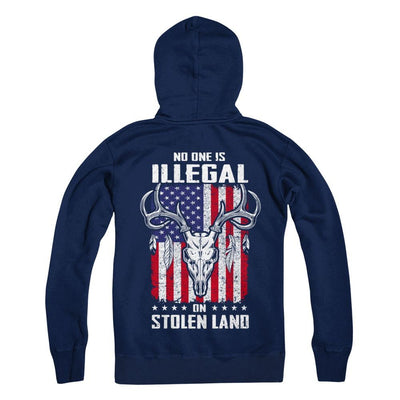 No One Is Illegal On Stolen Land Immigrants-T-Shirt & Hoodie-Pullover Hoodie-Navy