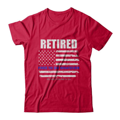 Retired Free to Do Whatever Thin Blue Line Police-T-Shirt & Hoodie-Classic T-Shirt-Red