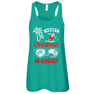 Merry Christmas In August-T-Shirt & Tank Top-Women's Flowy Racerback Tank-Kelly