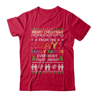 LGBT Merry Christmas From Gay Family Ugly Christmas Sweater-T-Shirt & Sweatshirt-Classic T-Shirt-Red