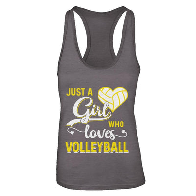 Just A Girl Who Loves Volleyball-T-Shirt & Tank Top-Women's Ideal Racerback Tank-Dark Grey