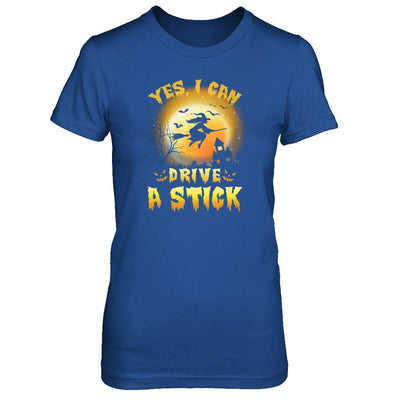 Yes I Can Drive A Stick Broom Funny Halloween Witch-T-Shirt & Tank Top-Women's T-Shirt-Royal