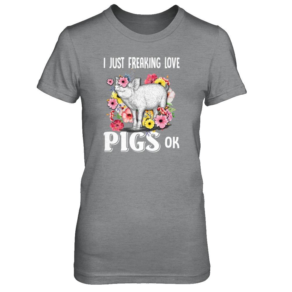 I Just Freaking Love Pigs-T-Shirt & Tank Top-Women's T-Shirt-Sport Grey