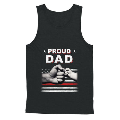 Proud Dad Fireman Firefighter Thin Red Line Flag Fathers Day-T-Shirt & Hoodie-Unisex Tank-Black
