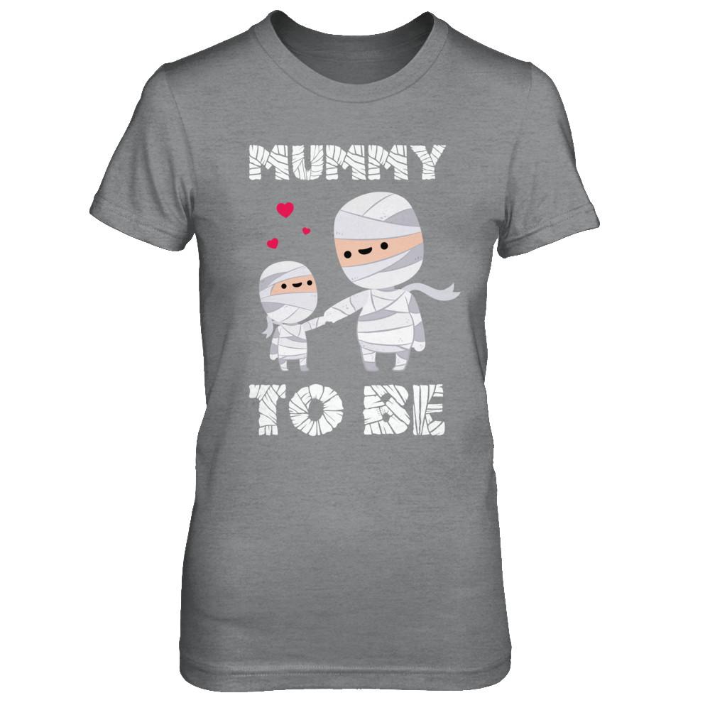 Cute Funny Mummy To Be Pregnant Mom Halloween-T-Shirt & Hoodie-Women's T-Shirt-Sport Grey