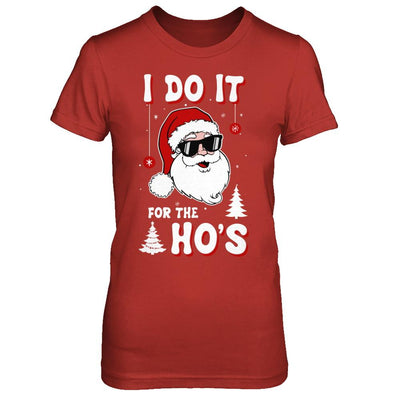 Funny Christmas Santa Ho Gift Cute Xmas Santa Naughty-T-Shirt & Sweatshirt-Women's T-Shirt-Red