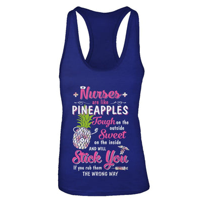 Funny Nurses Are Like Pineapples CNA Nursing Gift-T-Shirt & Tank Top-Women's Ideal Racerback Tank-Royal