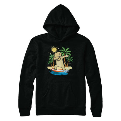 Summer Vacation Dabbing Labrador Surfing Surfboard Gift-T-Shirt & Hoodie-Pullover Hoodie-Black