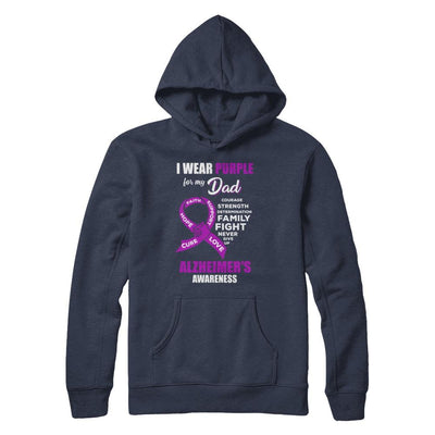 Alzheimer's Awareness I Wear Purple For My Dad Son Daughter-T-Shirt & Hoodie-Pullover Hoodie-Navy