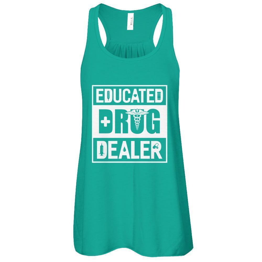 Educated Drug Dealer-T-Shirt & Tank Top-Women's Flowy Racerback Tank-Kelly