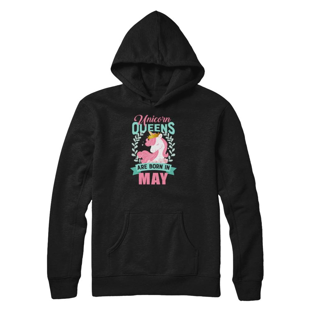 Unicorn Queens Are Born In May Birthday Gift-T-Shirt & Tank Top-Pullover Hoodie-Black
