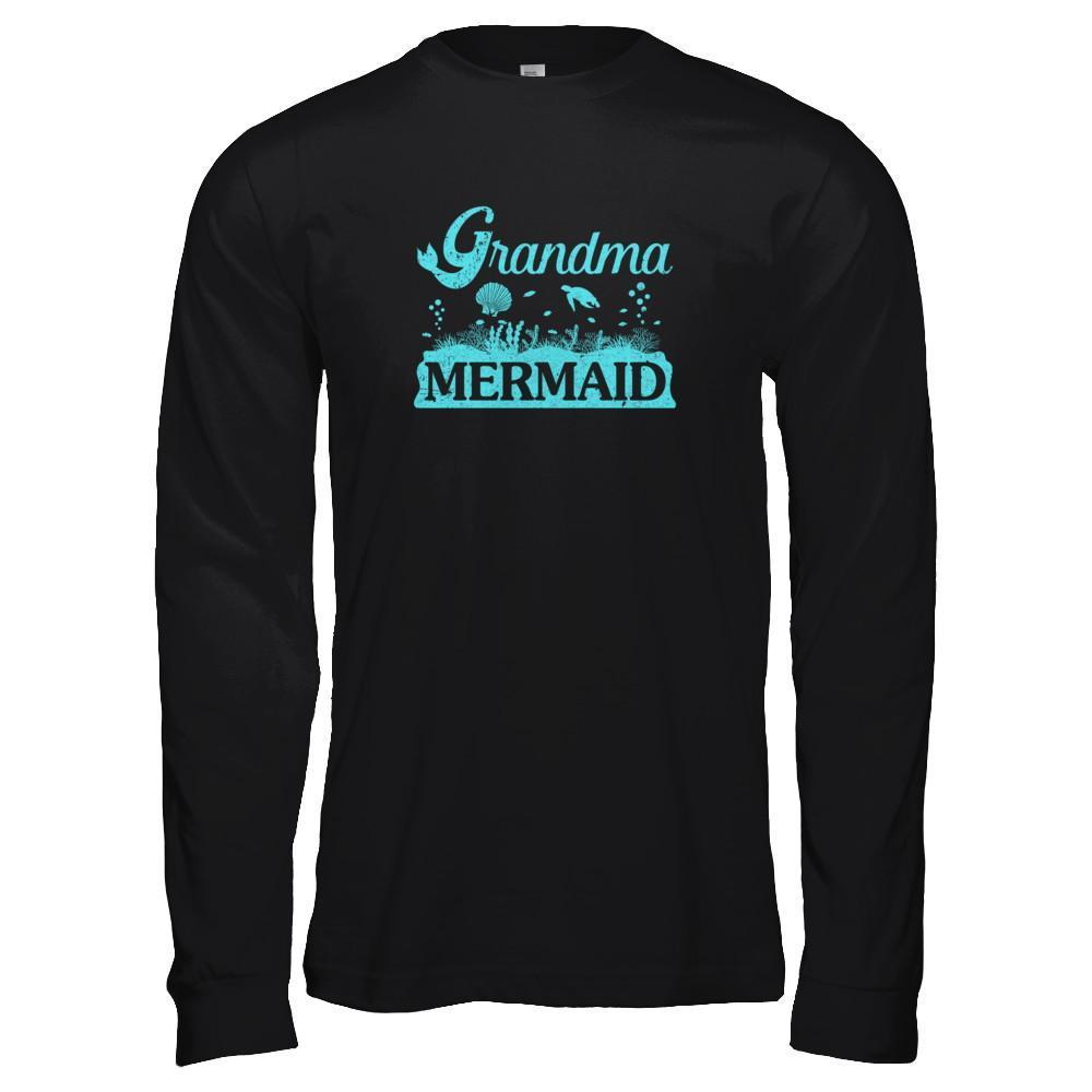 Grandma Mermaid-T-Shirt & Tank Top-Long Sleeve T-Shirt-Black