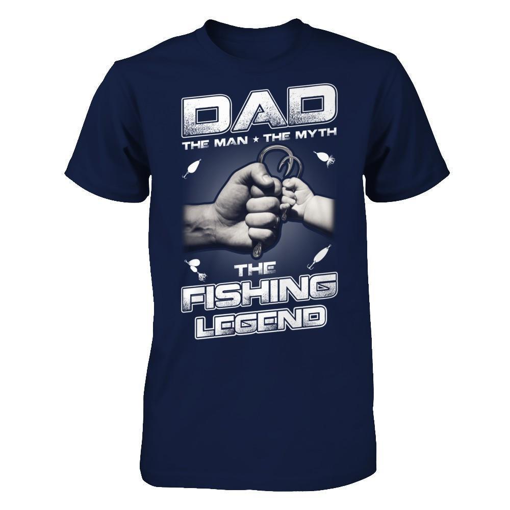 Dad The Man The Myth The Fishing Legend-T-Shirt & Hoodie-Classic T-Shirt-Navy