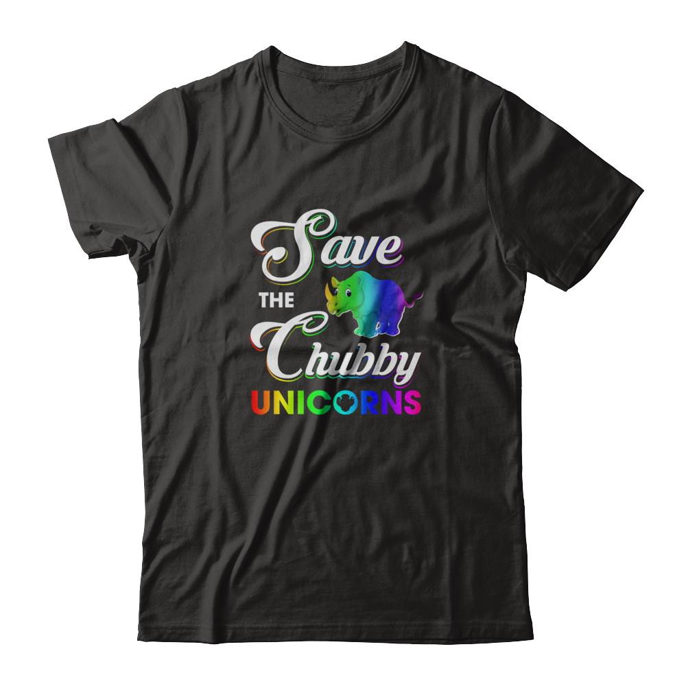 Save The Chubby Unicorns Rhino-T-Shirt & Tank Top-Premium T-Shirt-Black