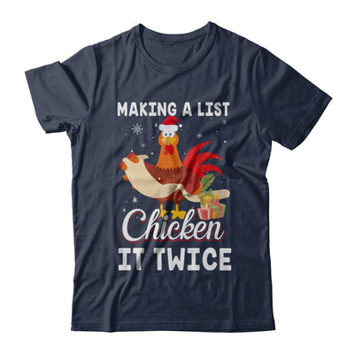 Chicken It Twice Funny Chicken Christmas-T-Shirt & Sweatshirt-Classic T-Shirt-Navy