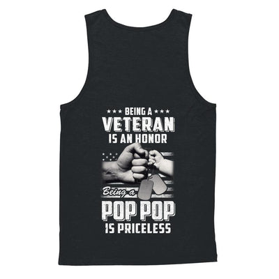 Being A Veteran Is An Honor Being A Pop Pop Is Priceless-T-Shirt & Hoodie-Unisex Tank-Black