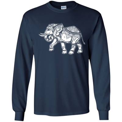 African Elephant Love-T-Shirt & Hoodie-Long Sleeve T-Shirt-Navy