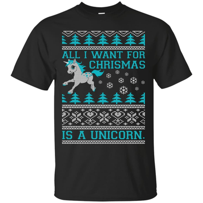 All I Want For Christmas Is A Unicorn Sweater-T-Shirt & Hoodie-Classic T-Shirt-Black