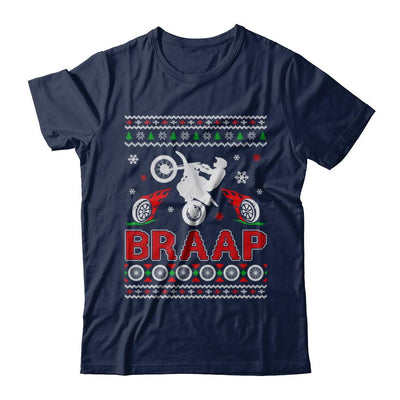 Motocross Sweater Christmas Dirt Bike BRAAP-T-Shirt & Sweatshirt-Classic T-Shirt-Navy
