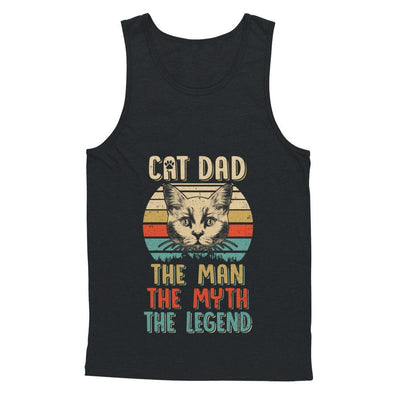 Cat Dad The Man The Myth Legend Fathers Day Gift Daddy-T-Shirt & Hoodie-Unisex Tank-Black