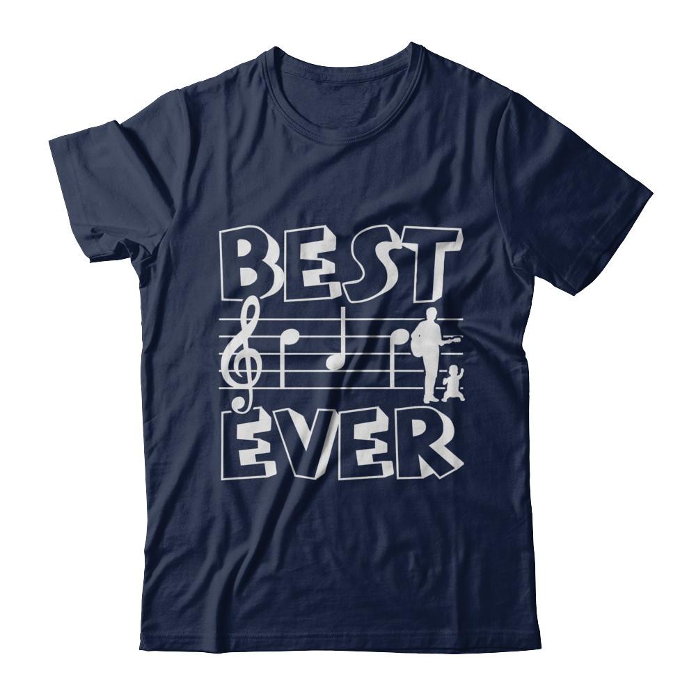 Best Dad Ever Music Piano Guitar Singer-T-Shirt & Hoodie-Classic T-Shirt-Navy