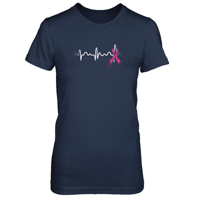 Breast Cancer Heartbeat Awareness-T-Shirt & Tank Top-Women's T-Shirt-Navy