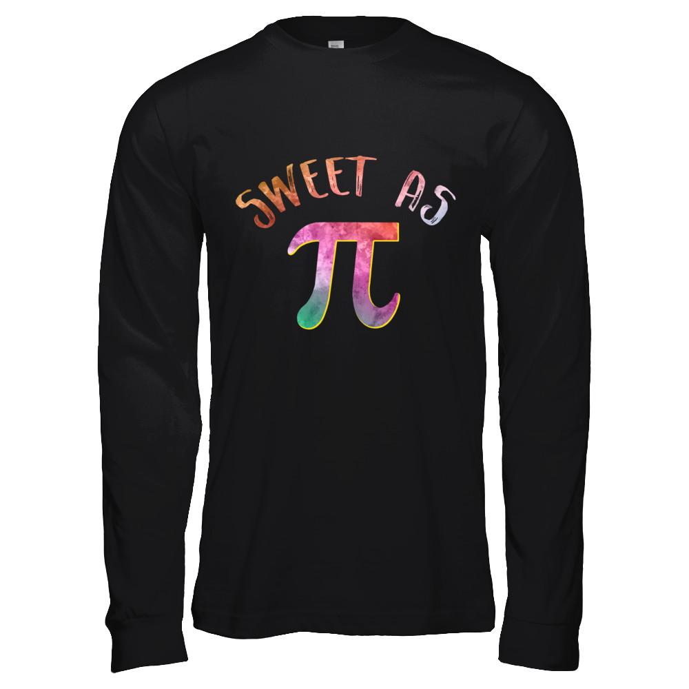 Sweet As Pi Day Teacher 3.14 Funny Math-T-Shirt & Hoodie-Long Sleeve T-Shirt-Black