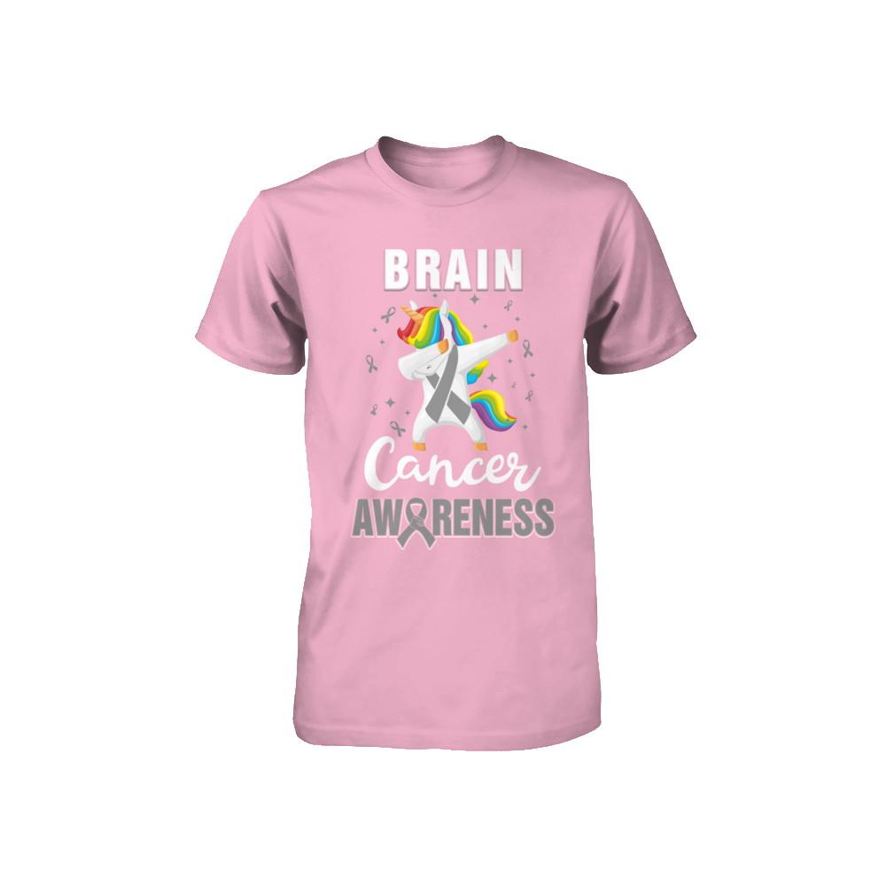Inspirational Brain Cancer Awareness Unicorn Support Youth-Youth Shirt-Toddler T-Shirt-Pink