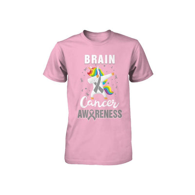 Inspirational Brain Cancer Awareness Unicorn Support Youth-Youth Shirt-Toddler T-Shirt-Pink