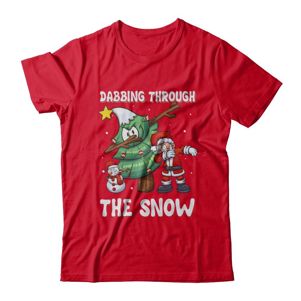 Dabbing Santa Snowman Christmas Tree-T-Shirt & Sweatshirt-Premium T-Shirt-Red