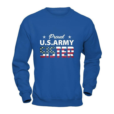 Proud Us Army Sister-T-Shirt & Hoodie-Crewneck Sweatshirt-Royal