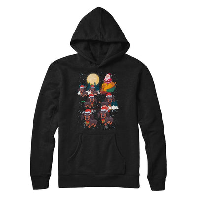 Dog Reindeer Dachshund Christmas Gift-T-Shirt & Sweatshirt-Pullover Hoodie-Black