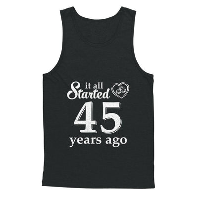 45Th Wedding Anniversary Married Couples 1976 Husband Wife-T-Shirt & Hoodie-Unisex Tank-Black