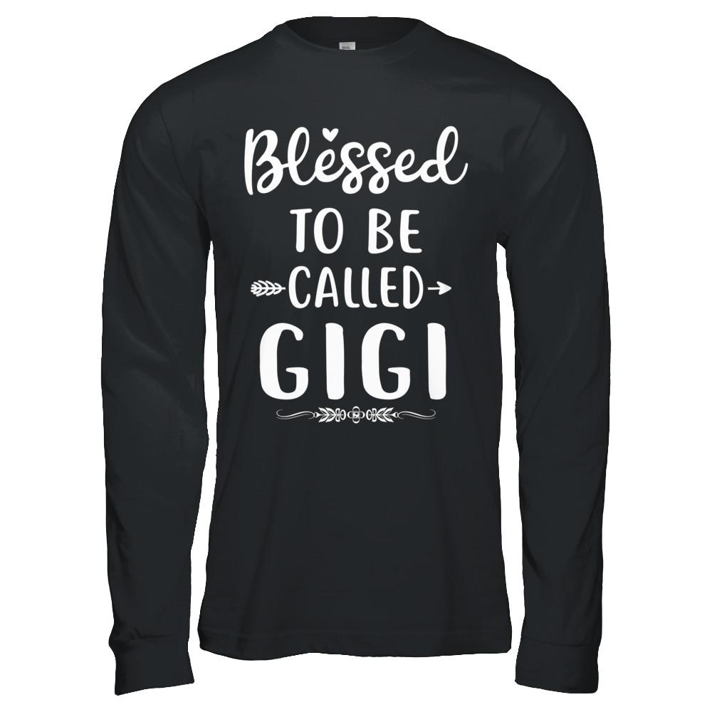 Funny Grandma Blessed To Be Called Gigi-T-Shirt & Hoodie-Long Sleeve T-Shirt-Black