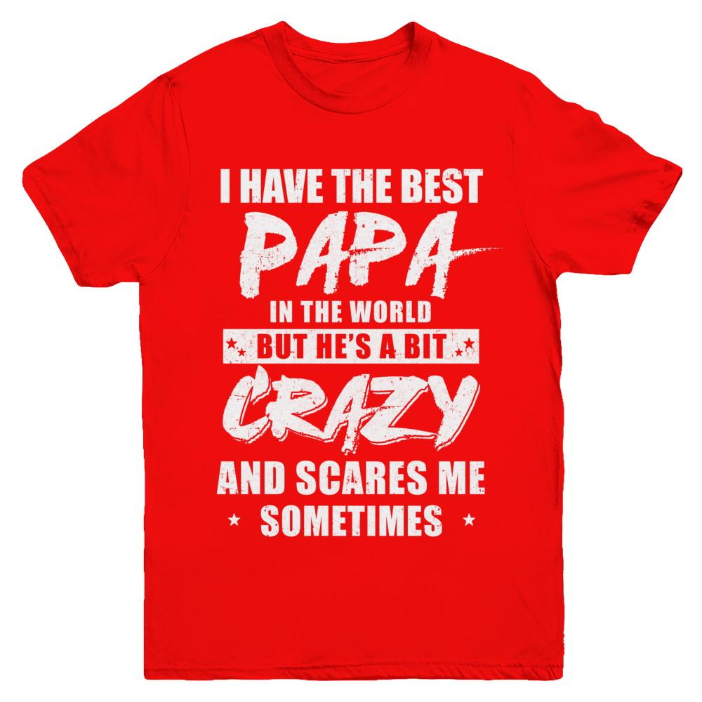 I Have The Best Papa In The World Kids Youth-Youth Shirt-