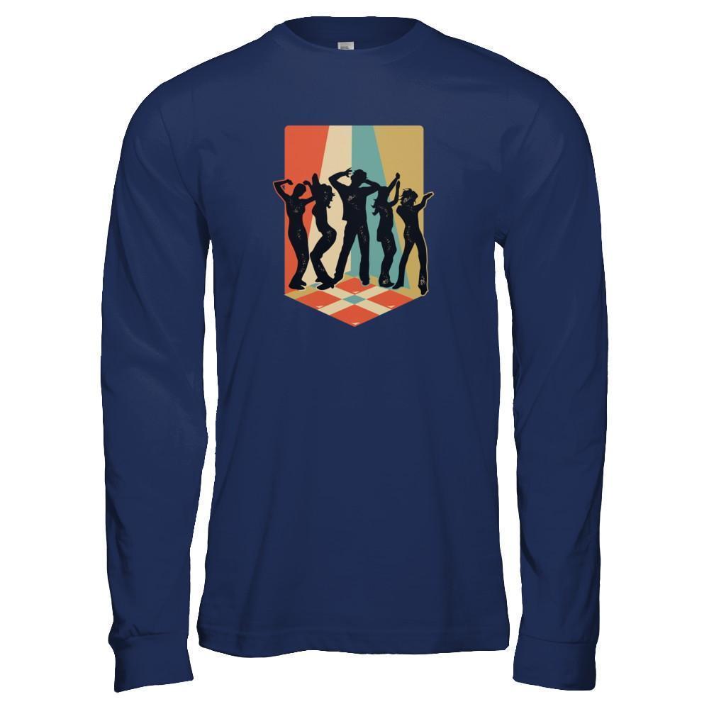 Classic Vintage Retro Style Dance Music-T-Shirt & Tank Top-Long Sleeve T-Shirt-Navy