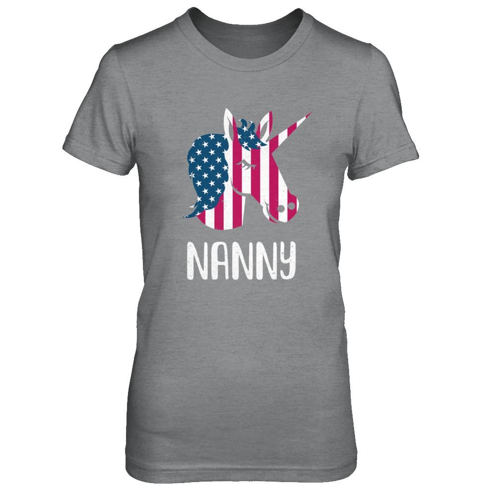 Patriotic Nanny Unicorn Americorn 4Th Of July-T-Shirt & Hoodie-Women's T-Shirt-Sport Grey