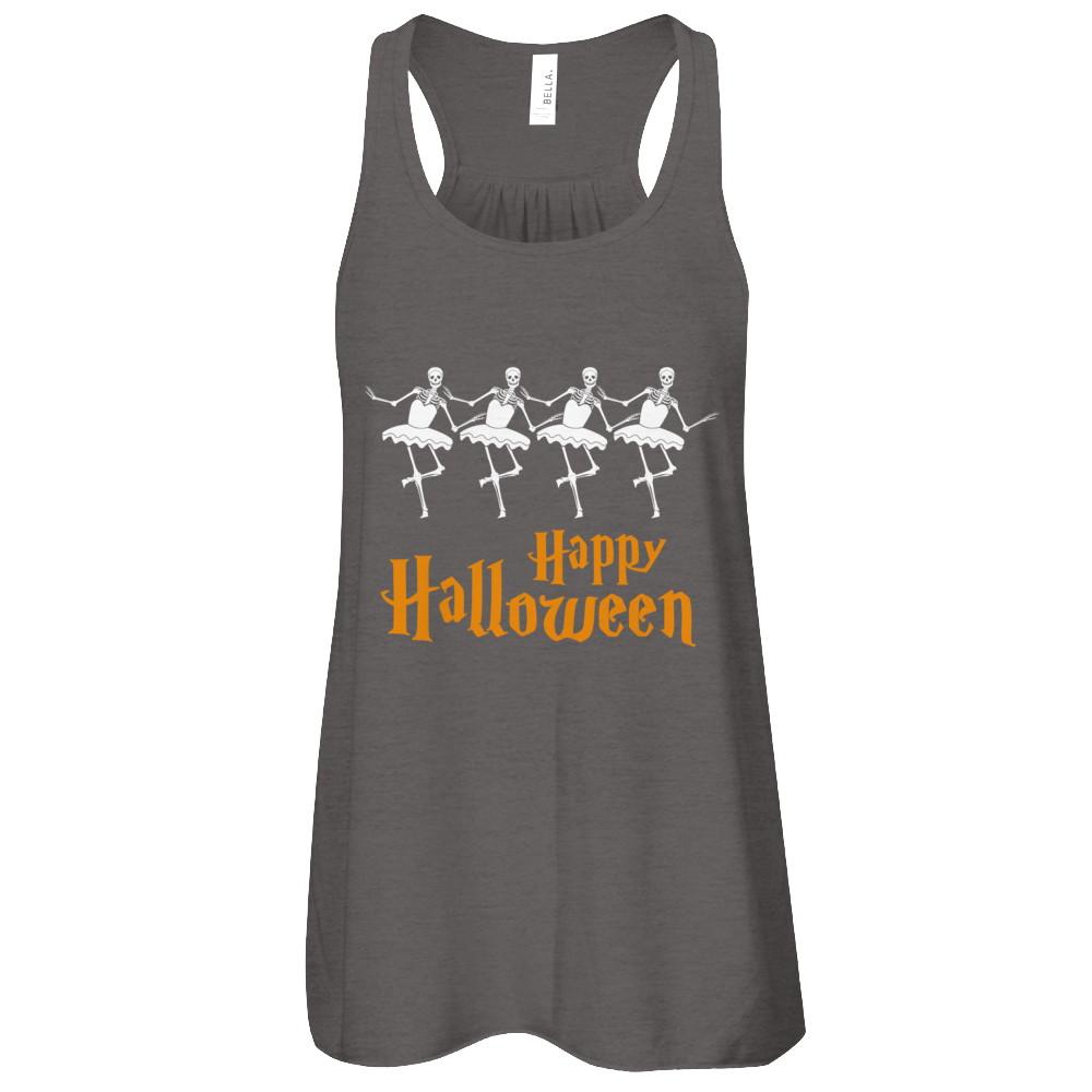 Ballet Skeleton Happy Halloween-T-Shirt & Tank Top-